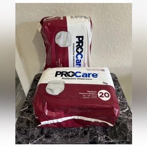 PROCare - Protective Underwear -  2 Packs of 20  - Size Medium 34"- 46" Waist